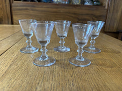 Antique Set Of 5 Liqueur Glasses