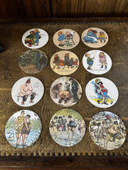 12 Vintage German Beer Coaster: HEINRICH ZILLE Cartoonist