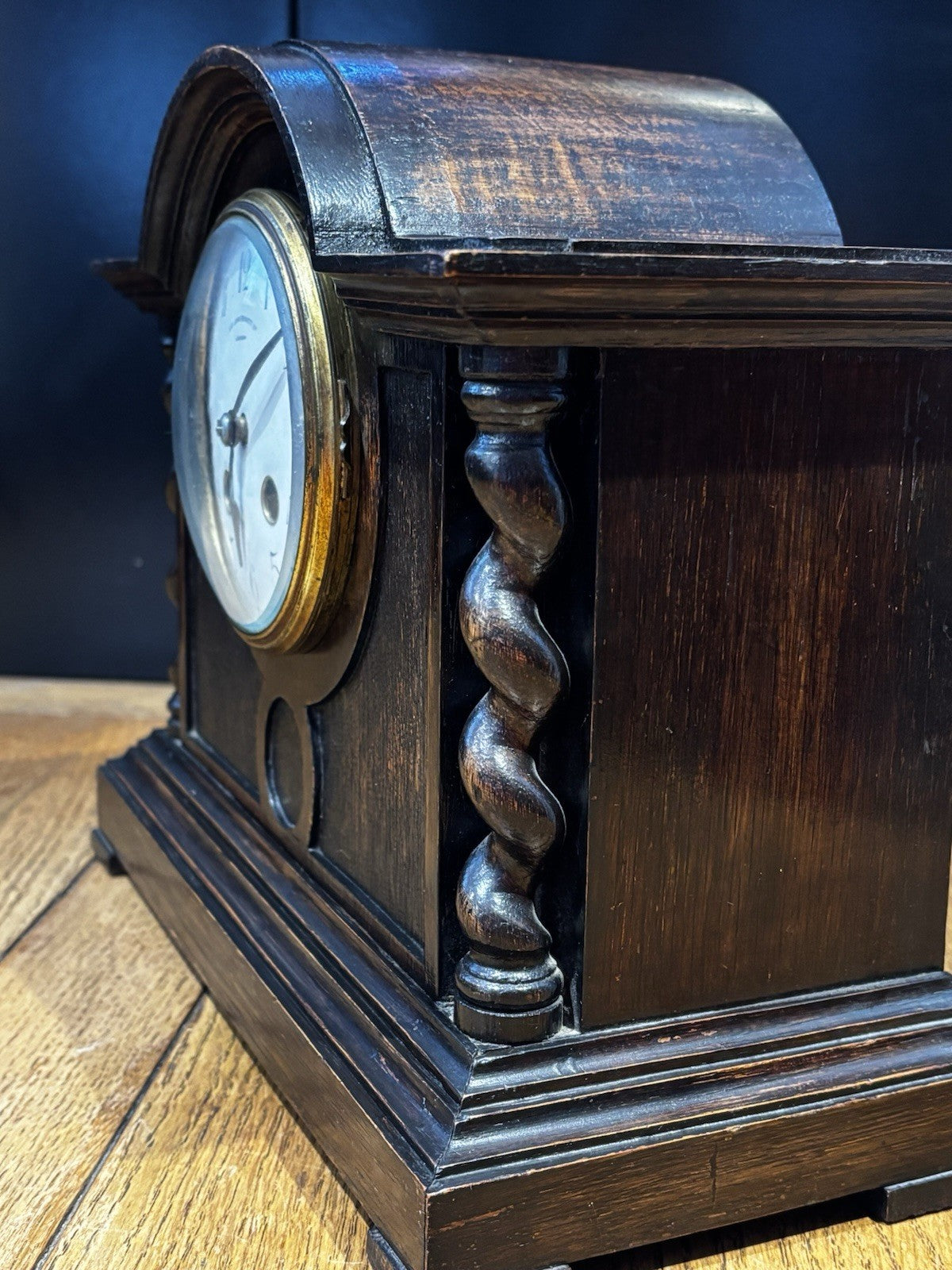 Art Deco Oak Based  Chiming Mantle Clock.