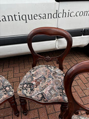 Balloon Back Set Of 4 Mahogany Dining Chairs.