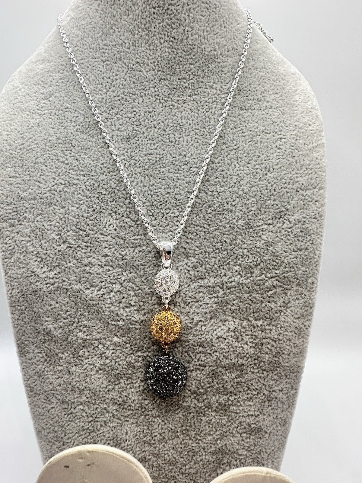 18ct Gold & Rhodium Plated Drop Necklace Earring Set Made With Swarovski Crystal