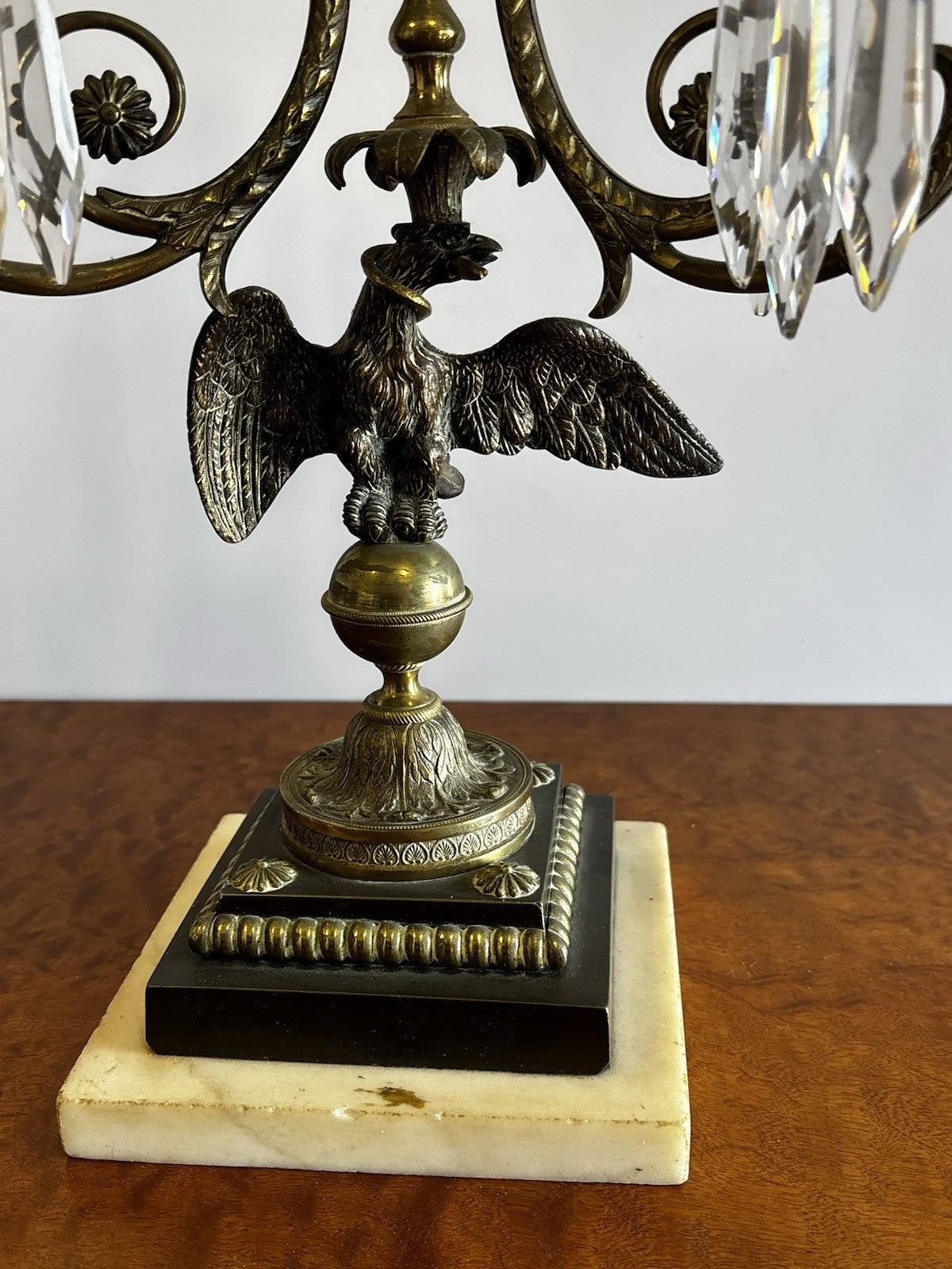 19th Century Gilt Bronze And Gold Gilt Candelabra, Decorated With Birds