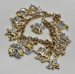 18ct Gold And Rhodium Plated Zodiac Charm Bracelet