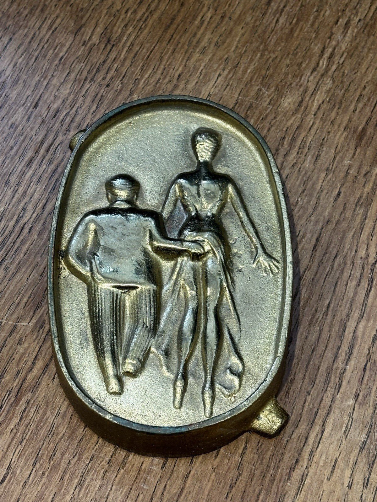1940-50's Naughty, Risque Double Sided Brass Ashtray
