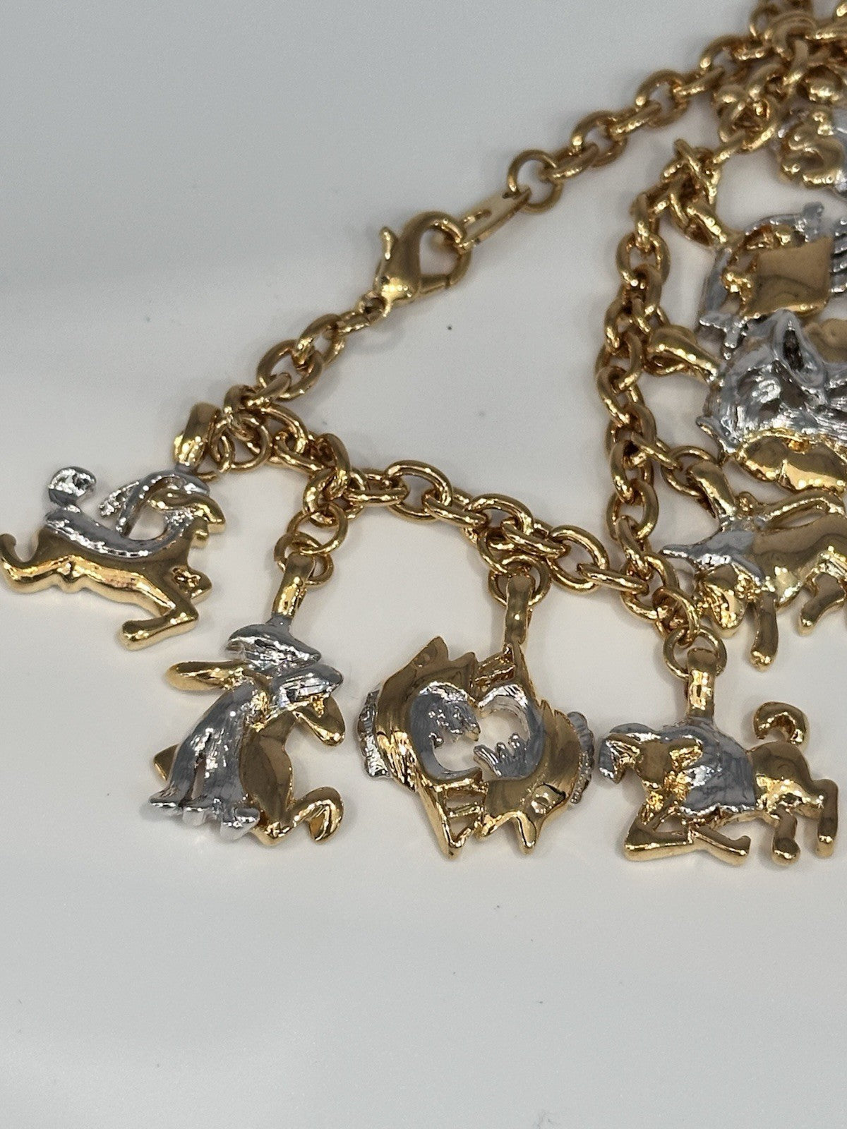 18ct Gold And Rhodium Plated Zodiac Charm Bracelet