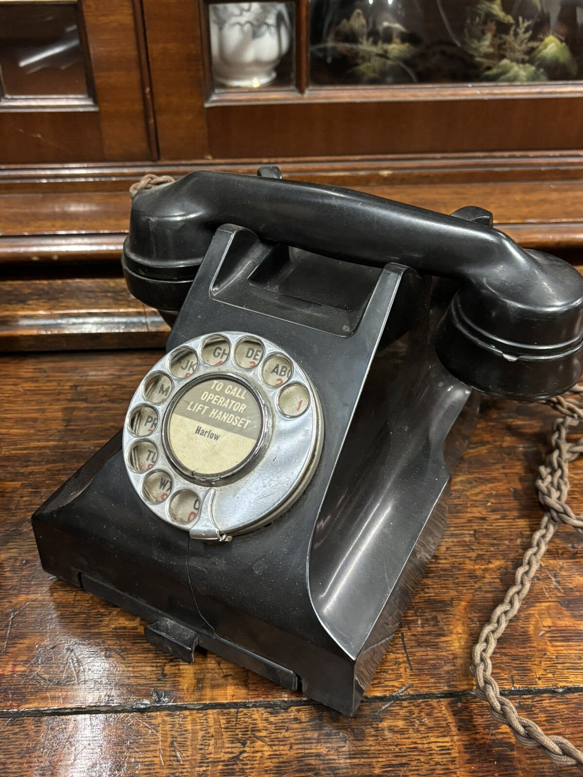 3 Bakelite 1950's Telephone In Black.