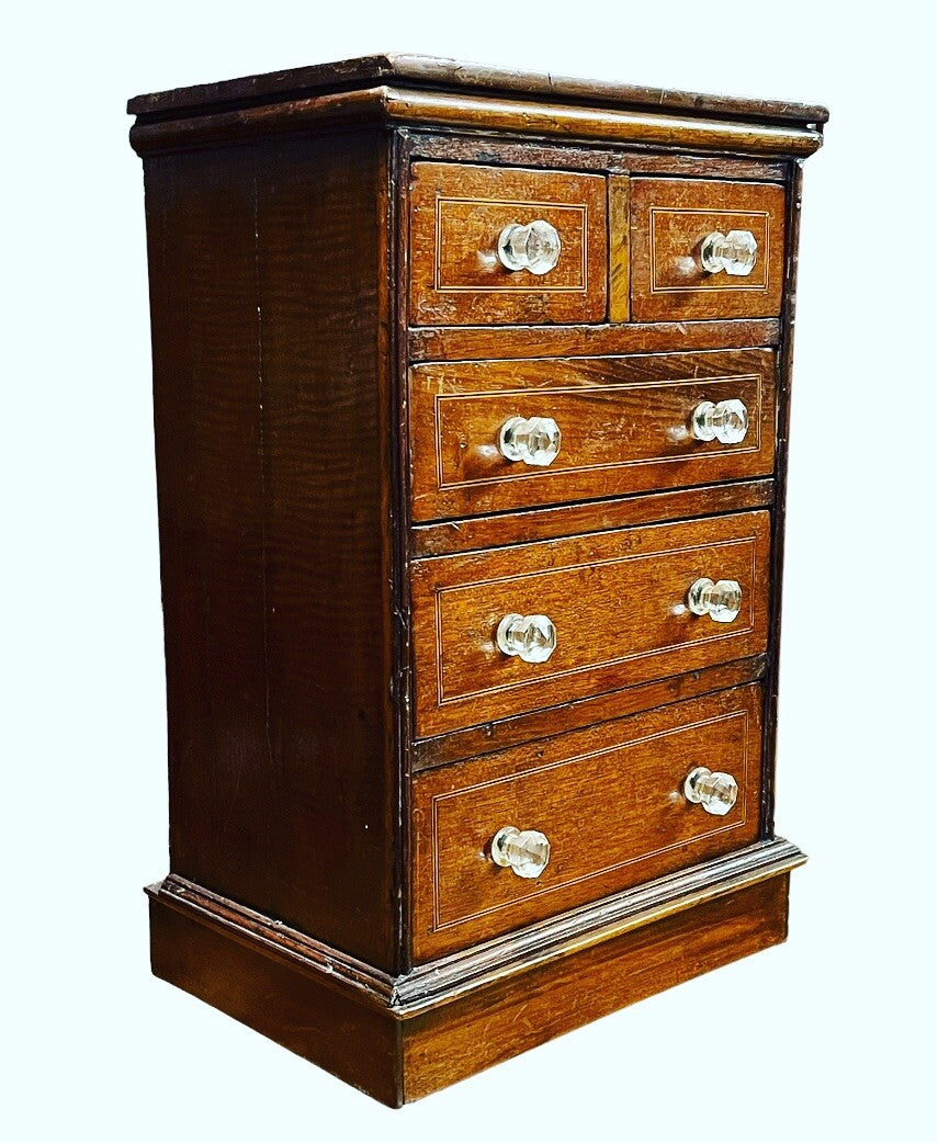 Antique Inlaid Table Top Jewellery/ Trinket Or Collectors Drawers.