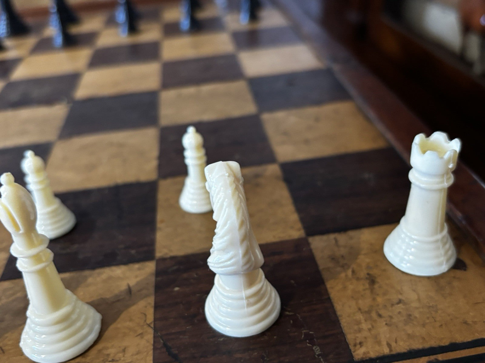 Antique Mahogany Chess & Backgammon