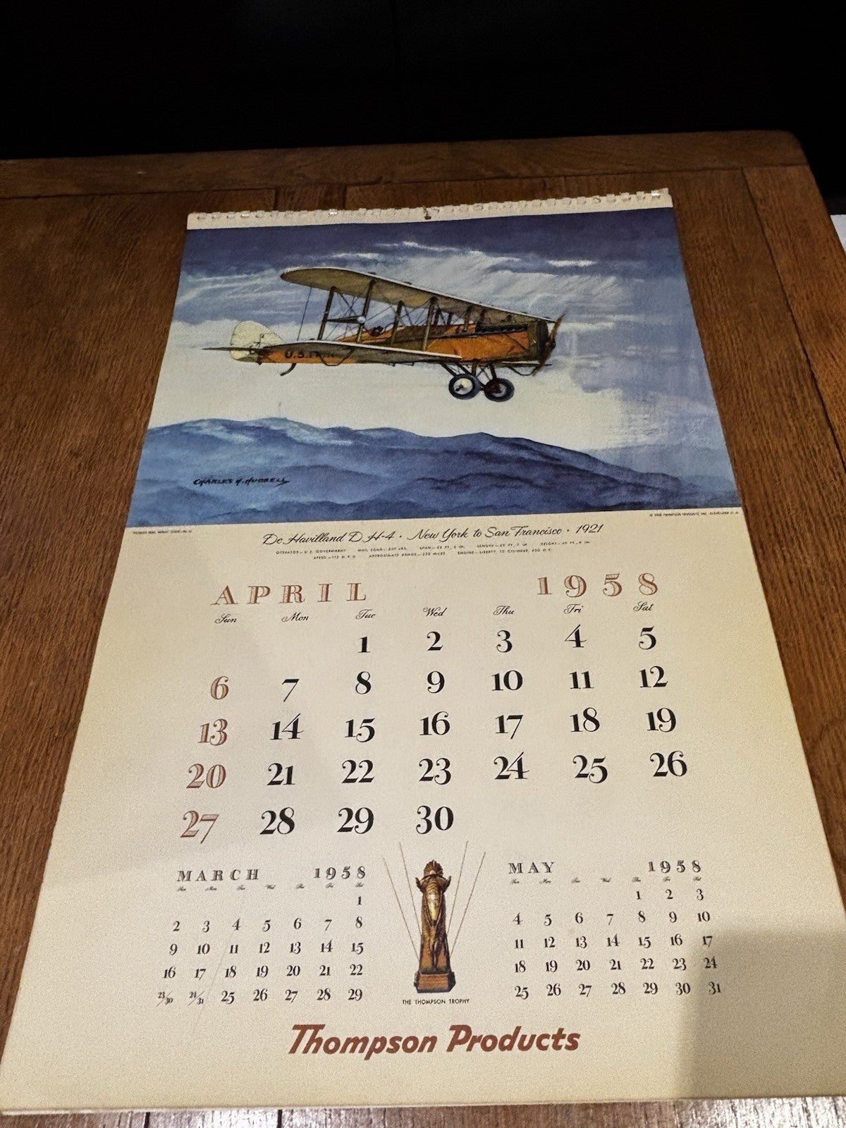 1958 Large Thomson Products Inc Pioneer Mail Wings 66 X 42 Cms