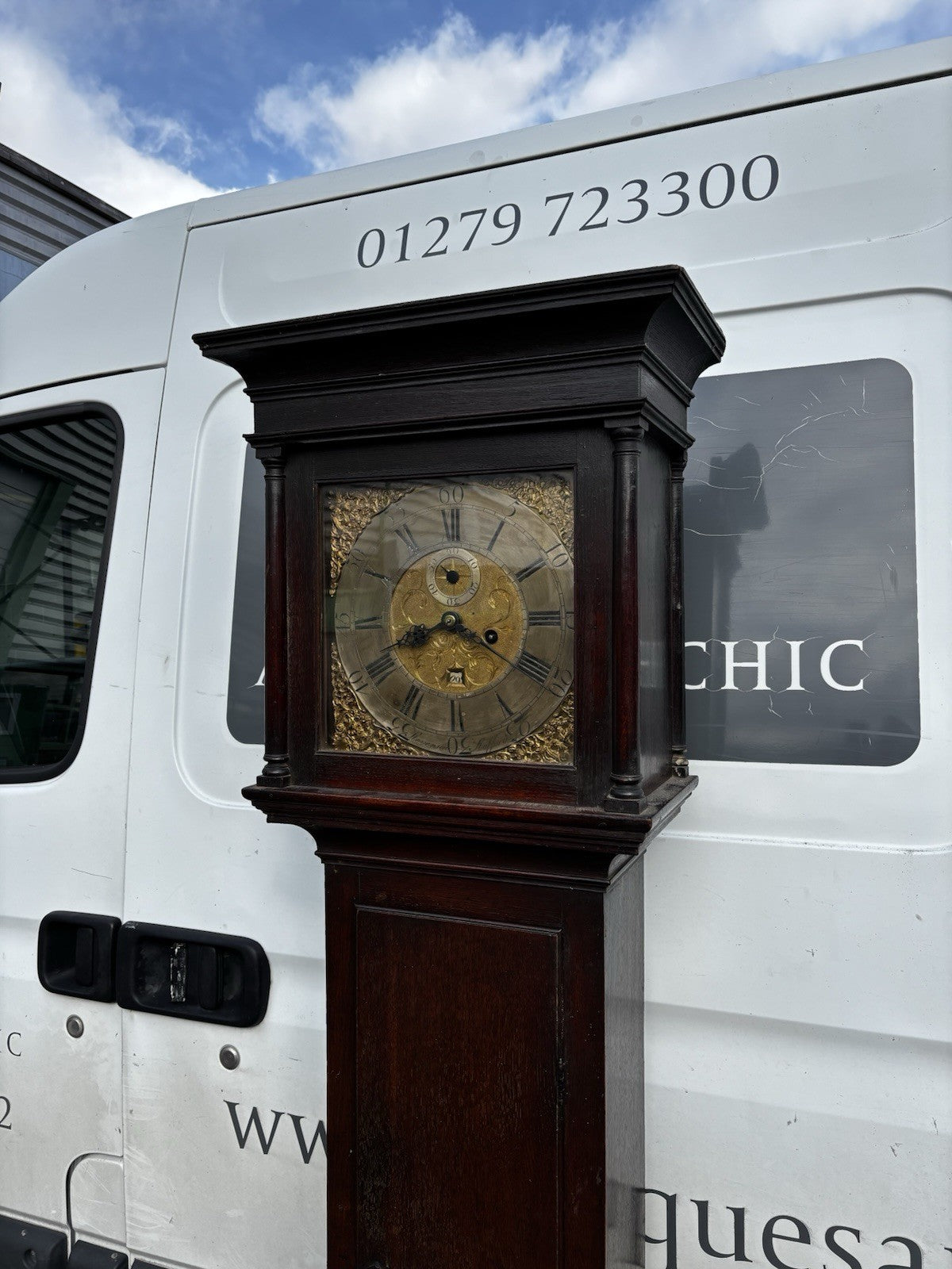 8 Day Longcase Clock, Stevenson Of Stafford. Brass Face.