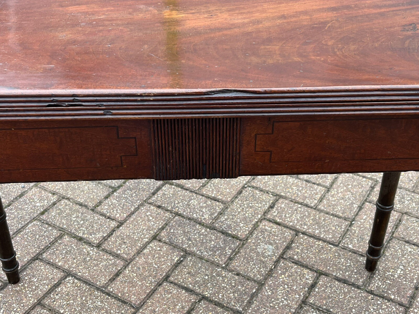 Antique Georgian Cuban Mahogany Games / Tea Table With Fold Over Lid