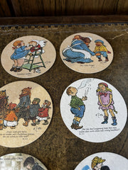 12 Vintage German Beer Coaster: HEINRICH ZILLE Cartoonist