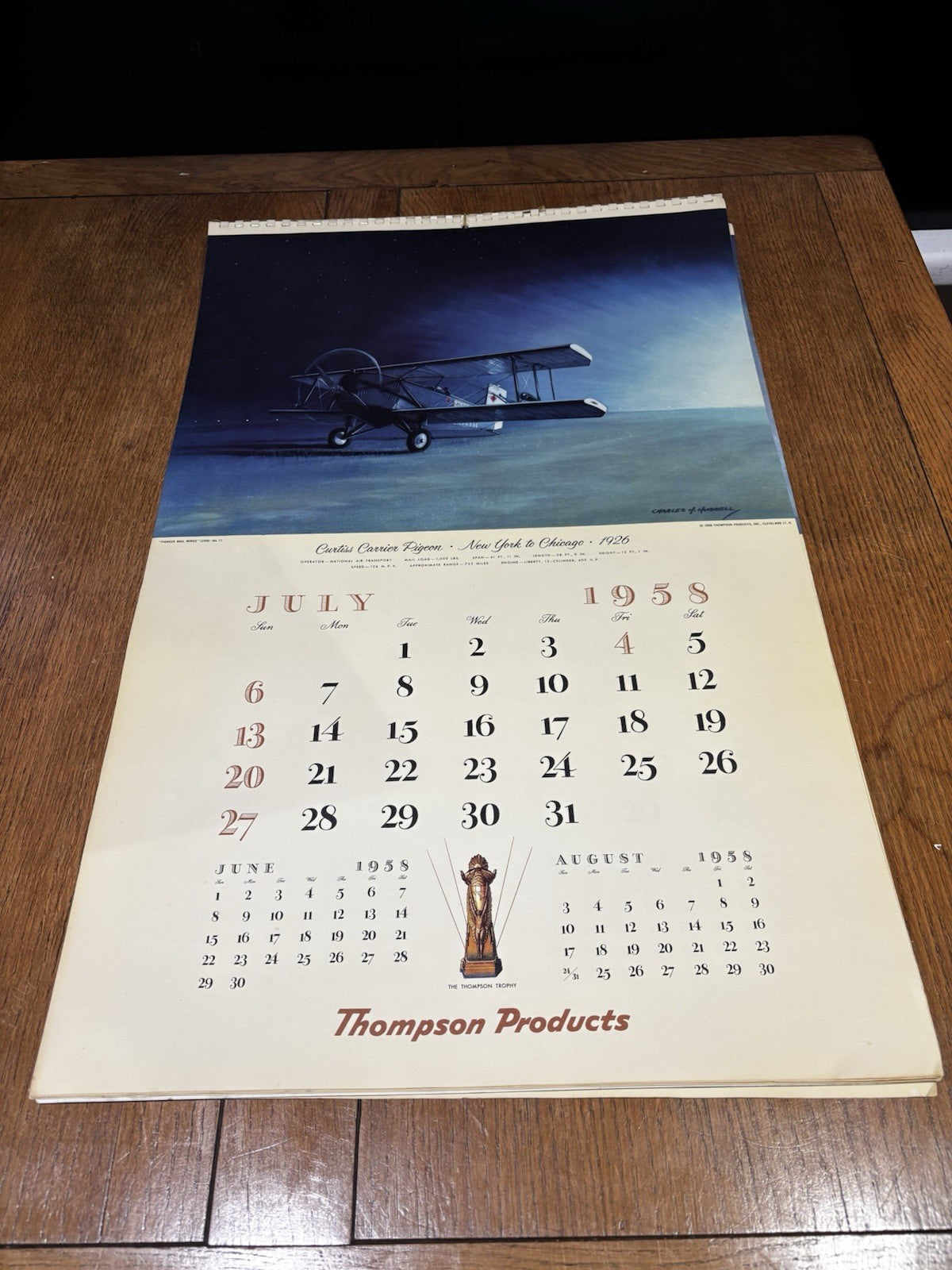 1958 Large Thomson Products Inc Pioneer Mail Wings 66 X 42 Cms