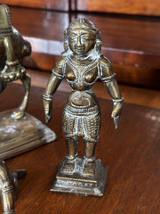3 Antique Brass Figures