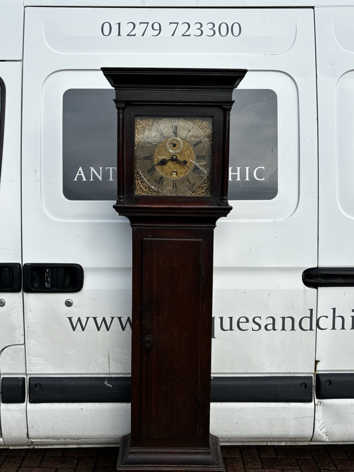 8 Day Longcase Clock, Stevenson Of Stafford. Brass Face.