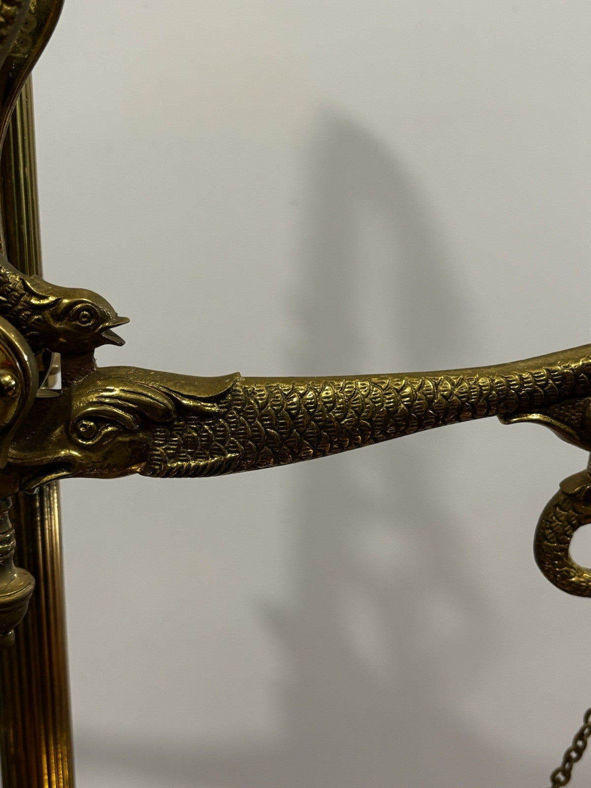 Apothecary Brass Scales , Decorated With Fishes. Good Quality. Large In Size