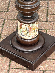Art Nouveau stand in earthenware and ebonised wood.