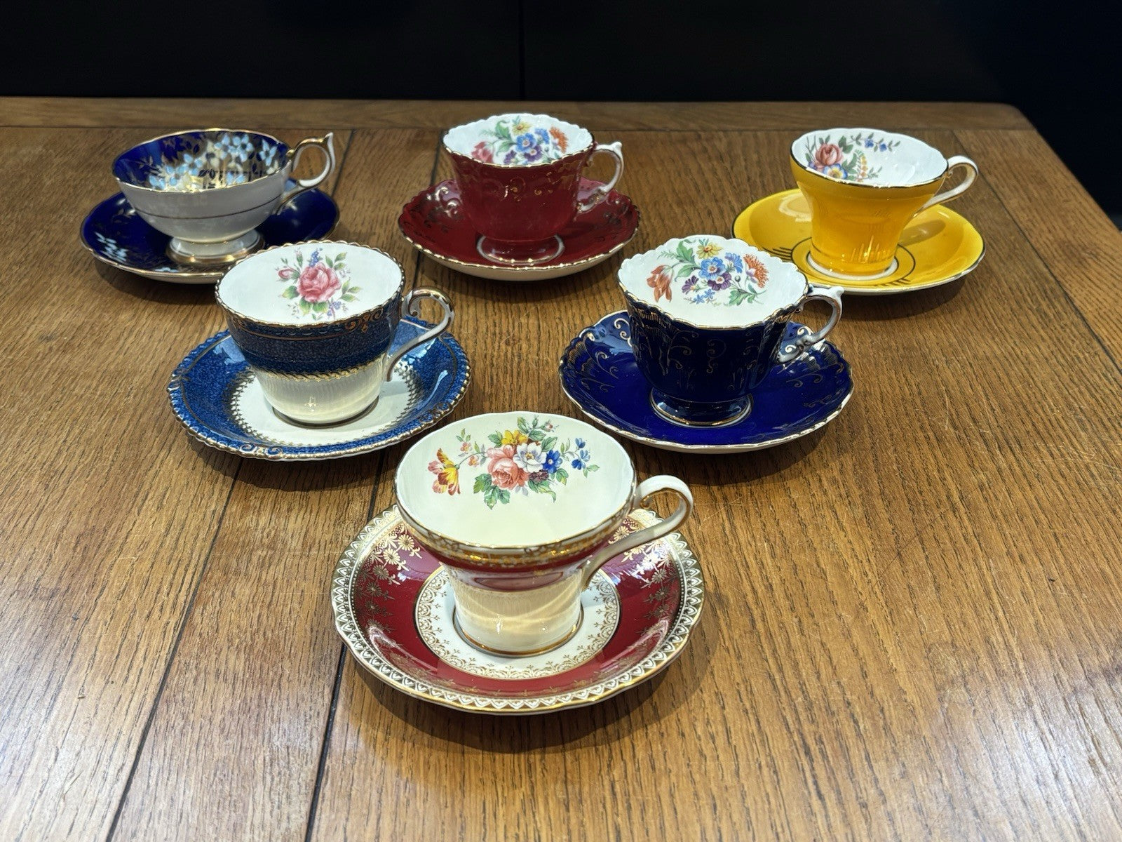 6 Aynsley Cups & Saucers