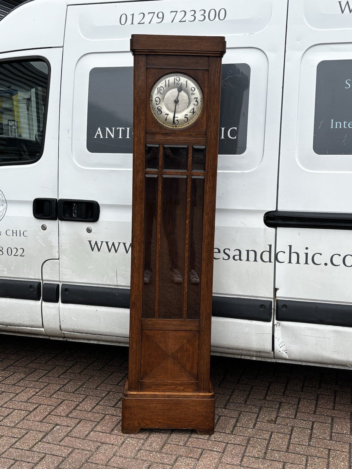 Art Noveau Oak Grandfather/ Longcase Clock