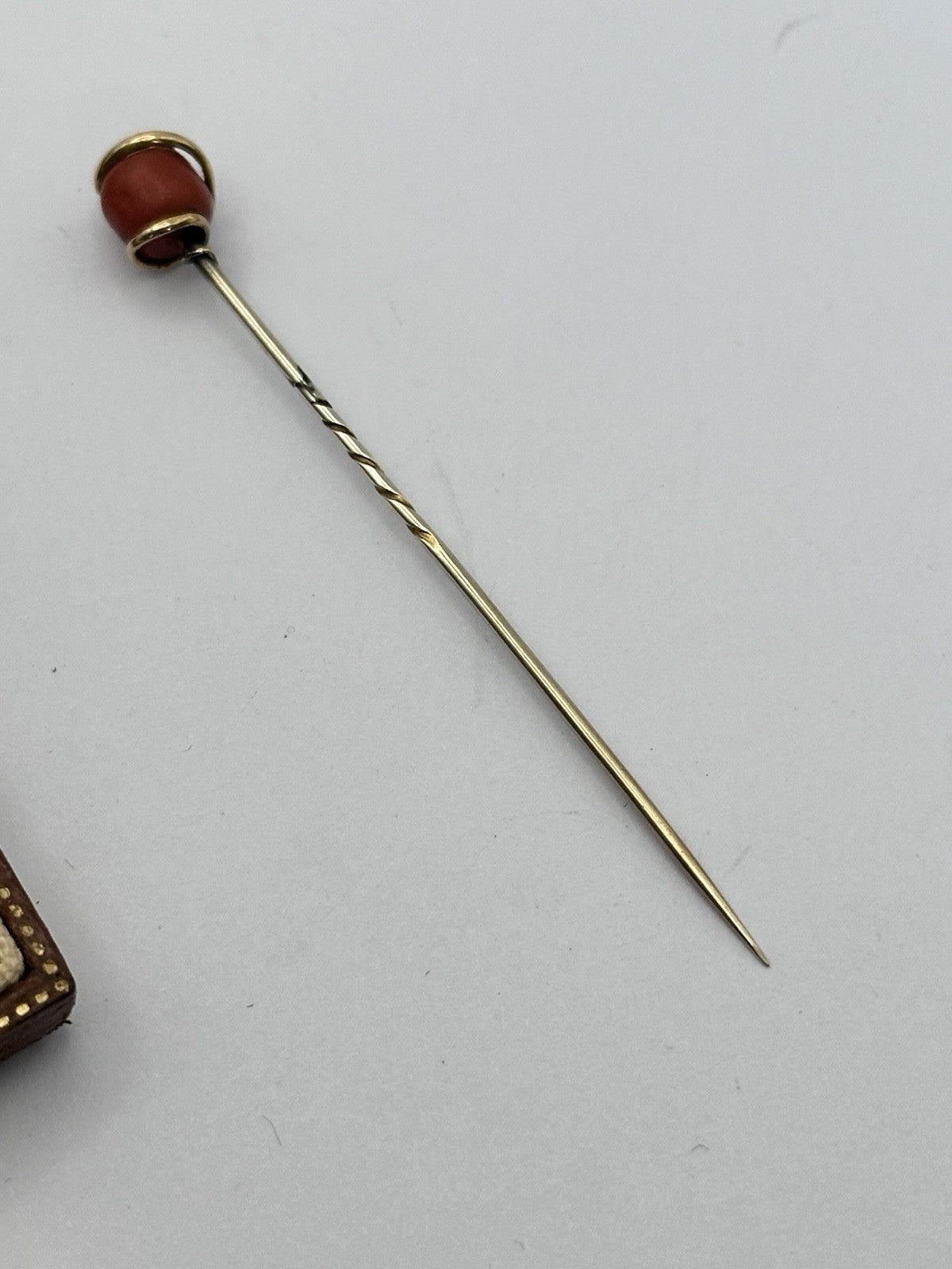 Antique Victorian Edwardian 12ct Gold Coral Snake Pin