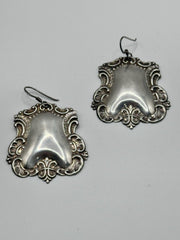 Art Nouveau Sterling Silver Drop Statement Earrings