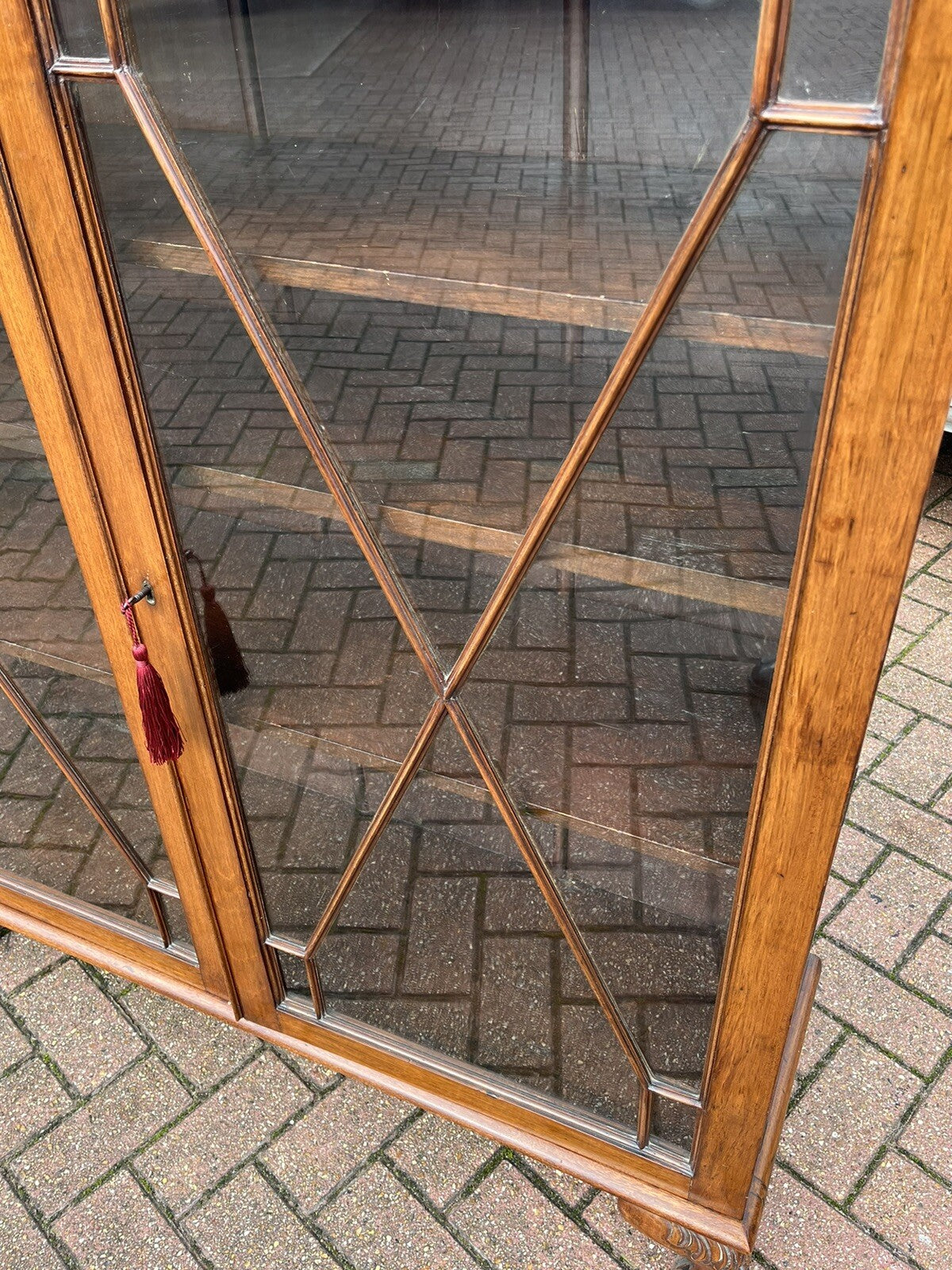 Antique Mahogany Bookcase With Adjustable Shelves