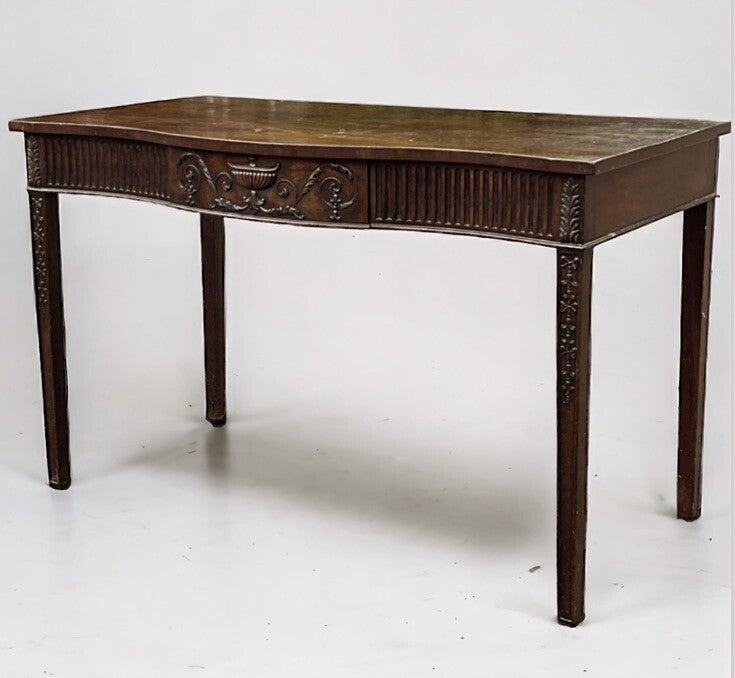 Adams Style Antique Mahogany Console Hall Table, Server. With Central Drawer.