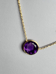 18k Gold Vermeil On 925 Silver Natural Amethyst And Ruby Necklace