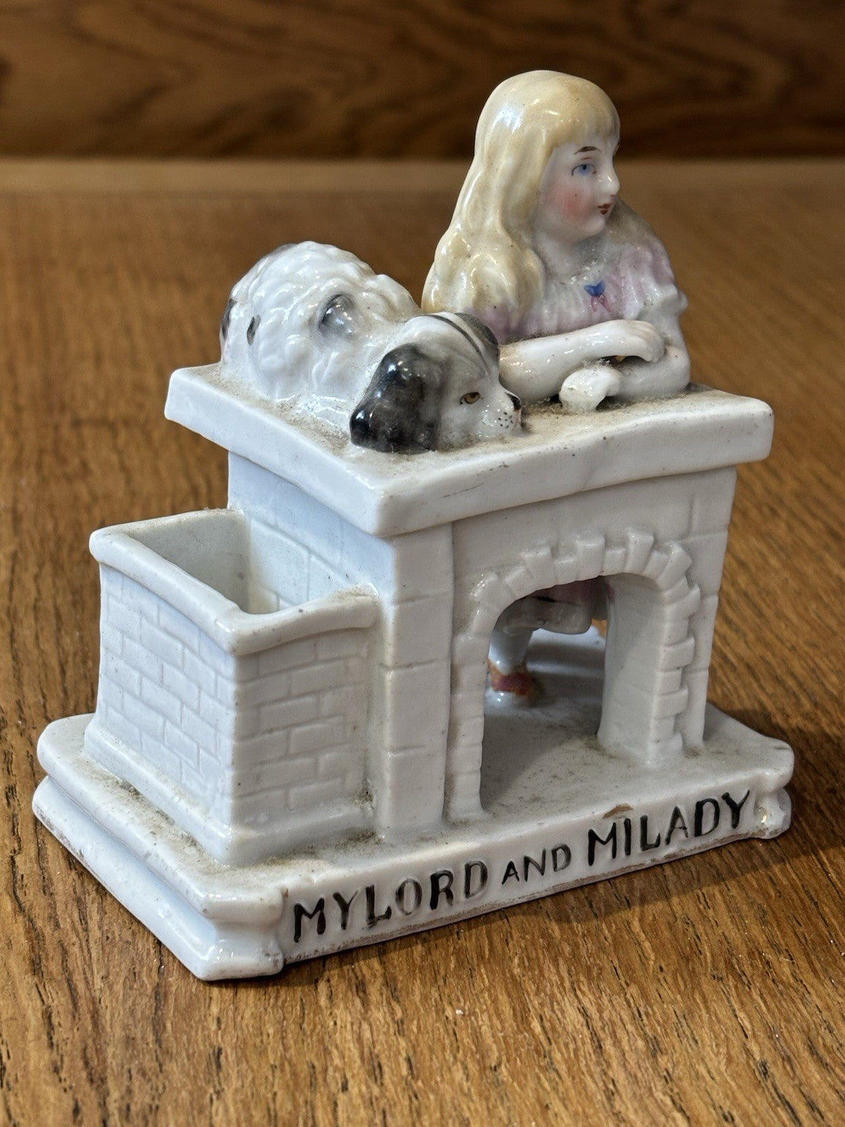 Antique Porcelain Match Holder And Striker