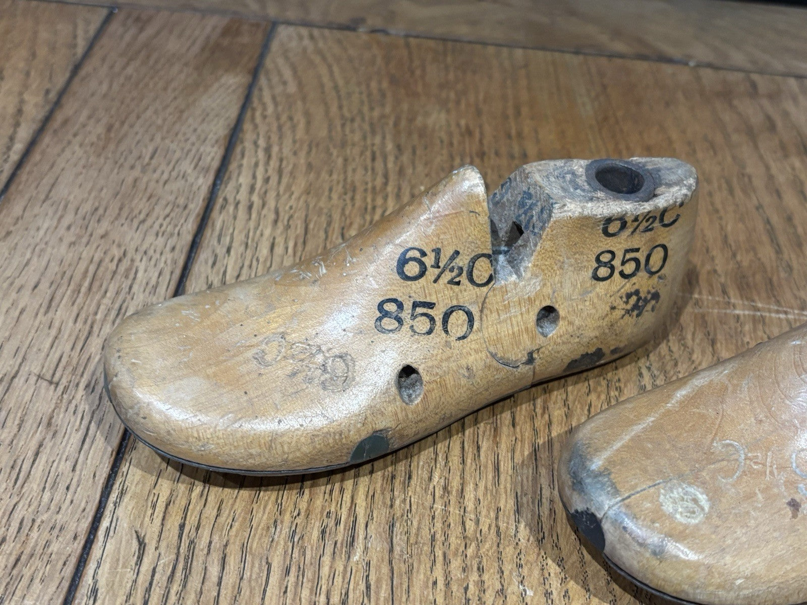 2 Antique Wooden Cobblers Shoe Form's