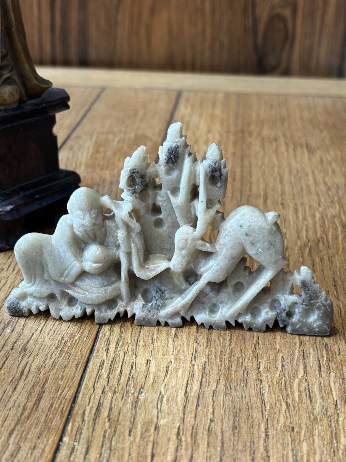 3 Antique Chinese Soapstone Figures