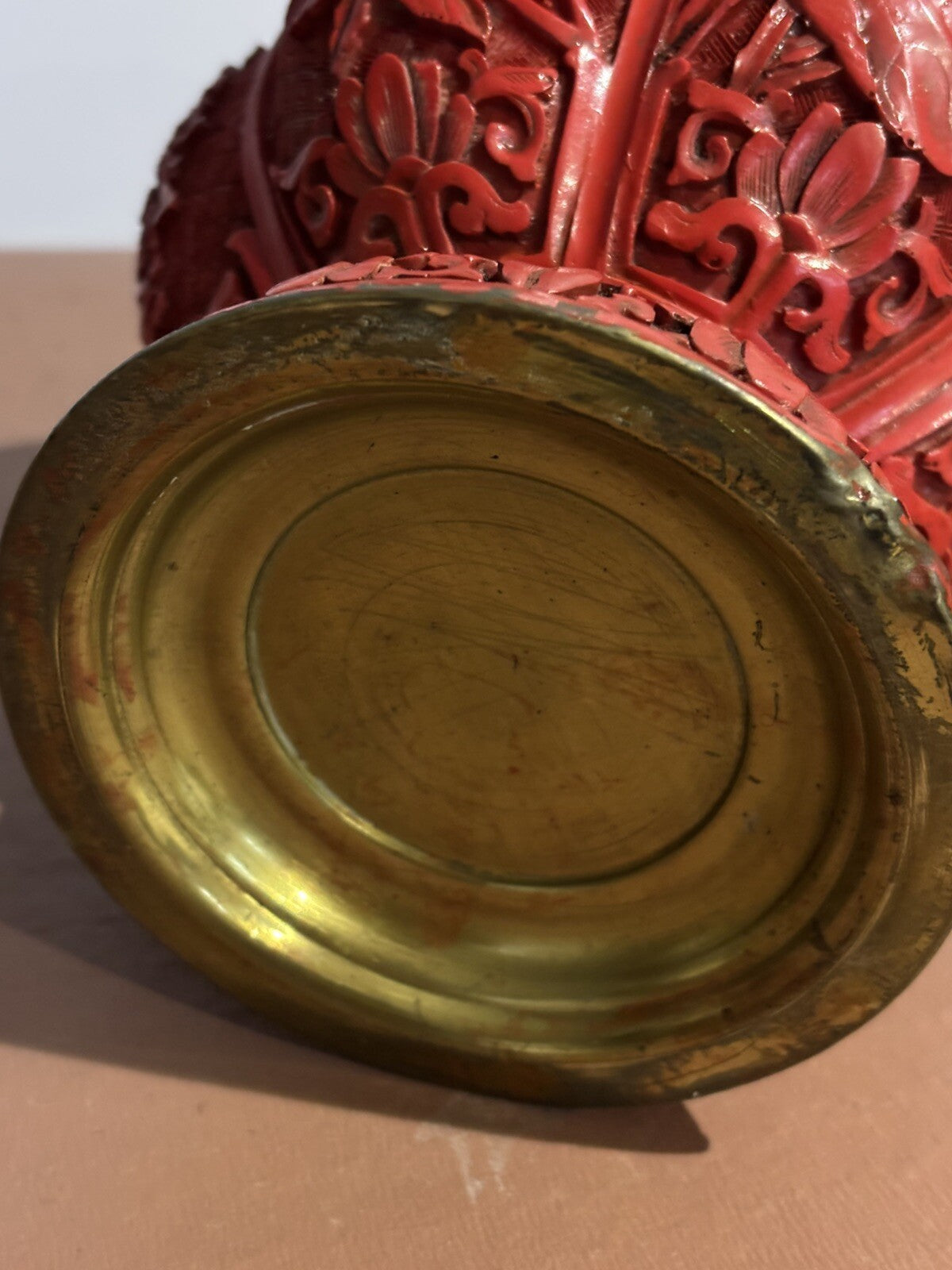 Antique Large Cinnabar Vase