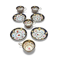 4 Antique Rare Machin  Highly Decorated Gilt Painted Cup & Saucers