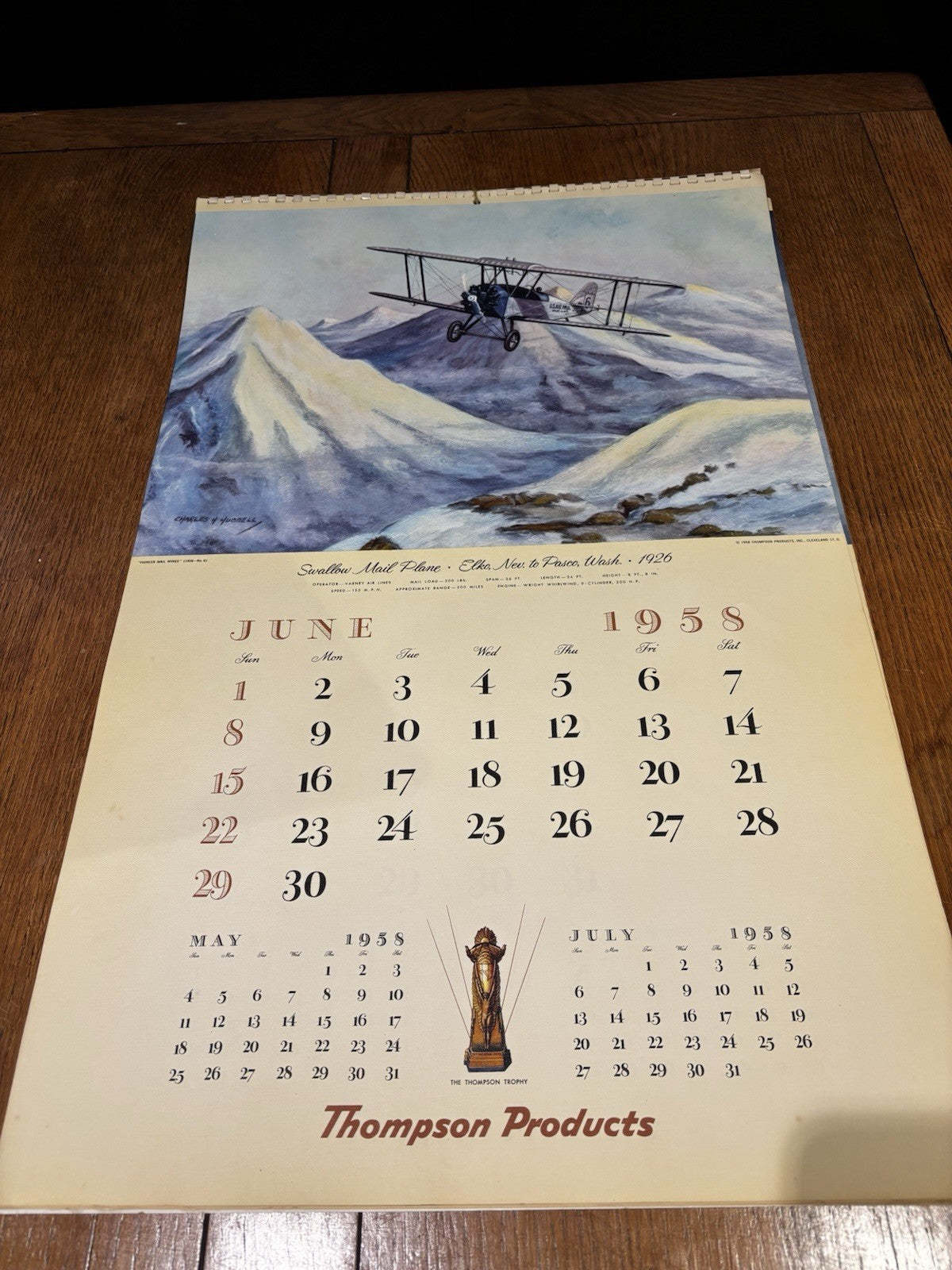 1958 Large Thomson Products Inc Pioneer Mail Wings 66 X 42 Cms