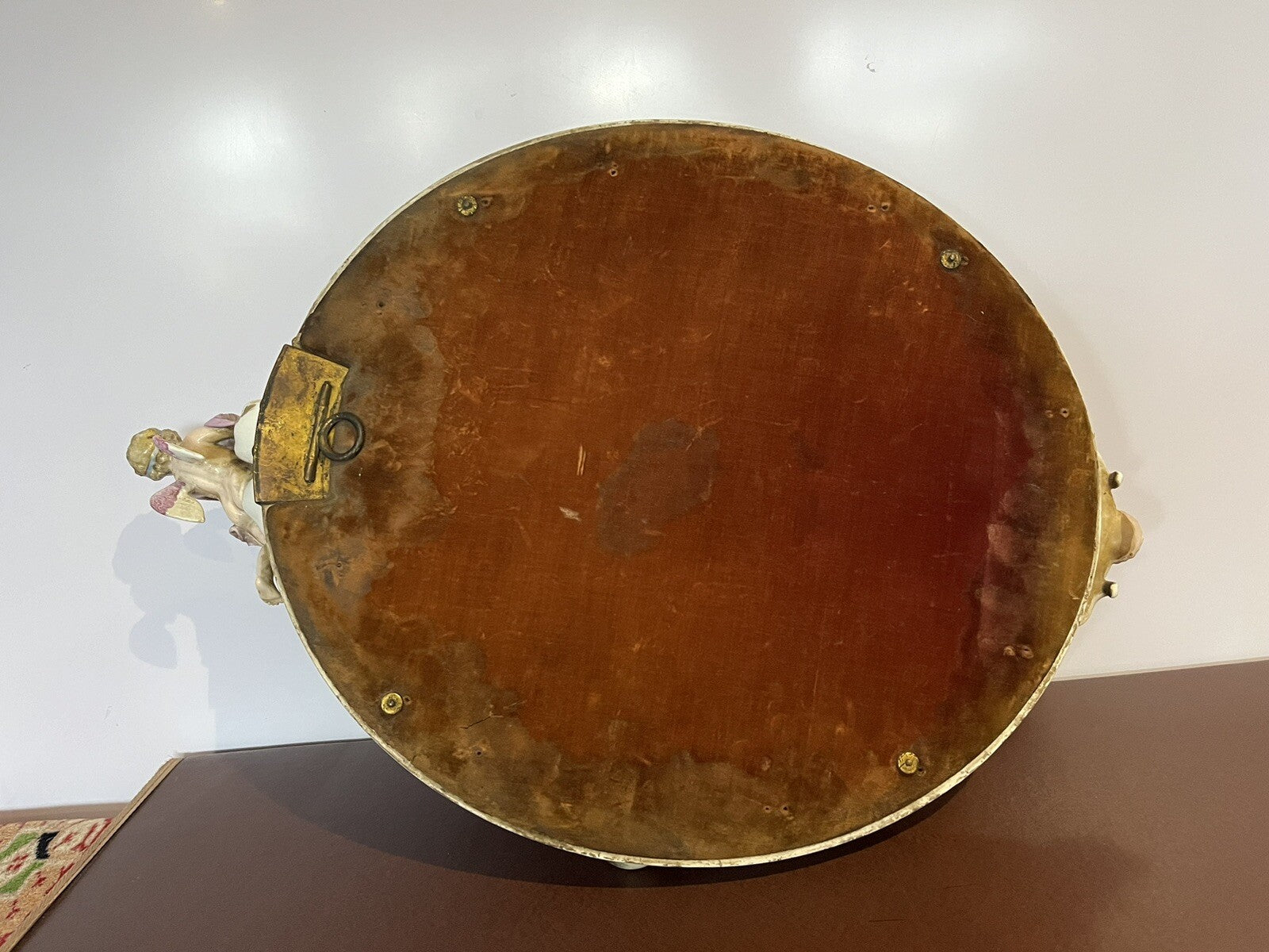 Antique Meissen German Porcelain Wall Mirror .