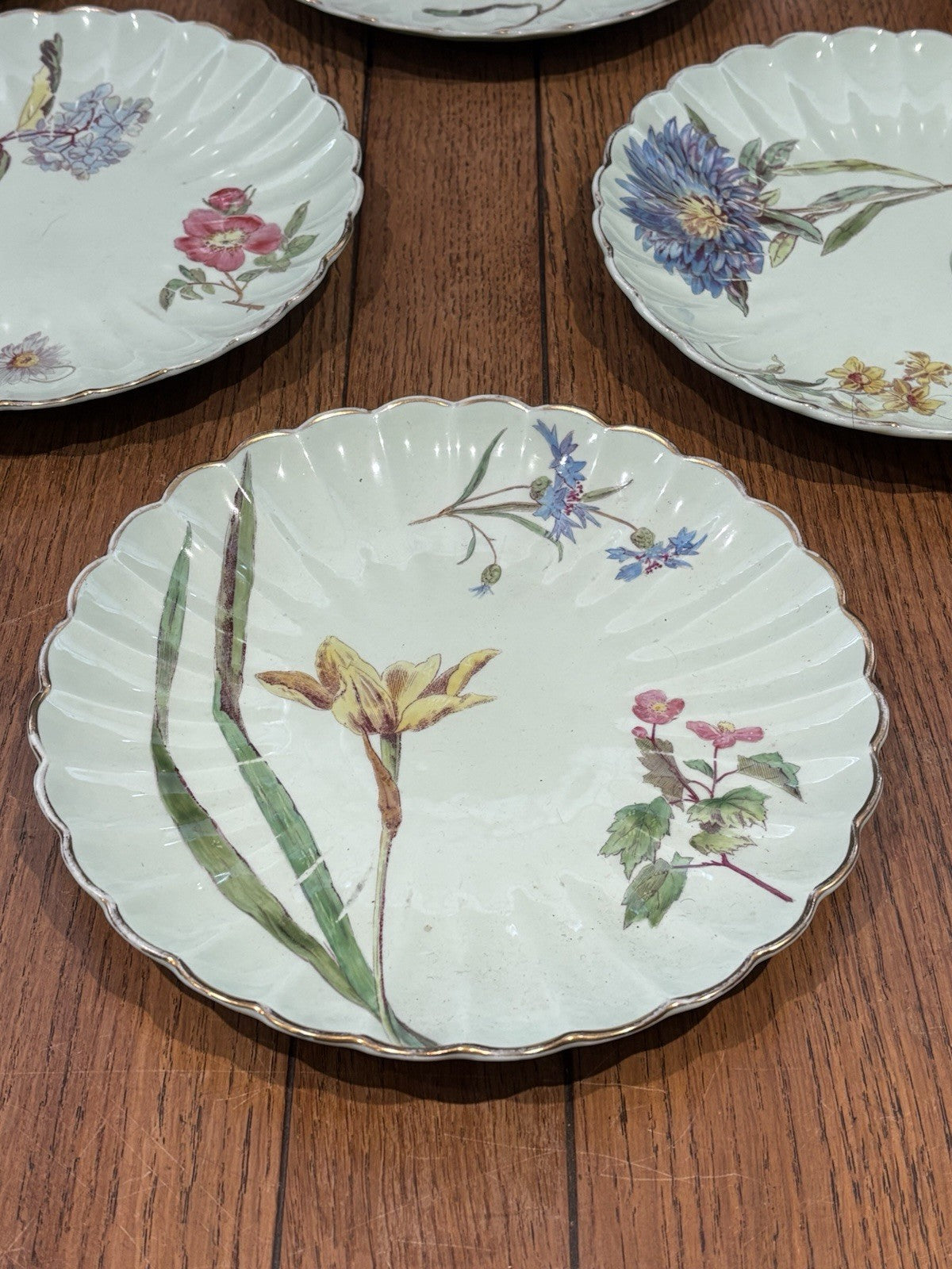 Antique Botanical Plates, Set Of 8