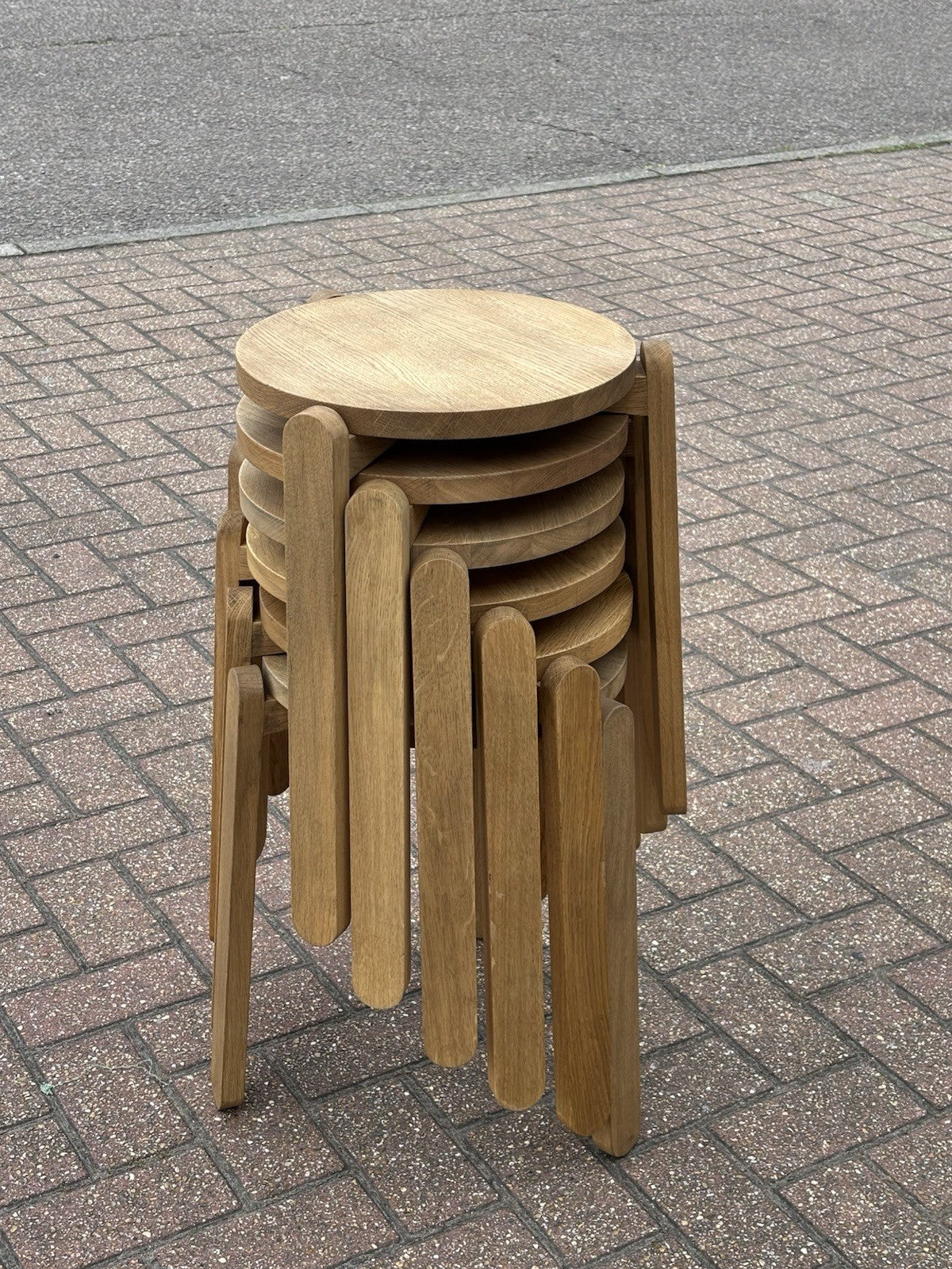 6 Oak Skagerak Nomad Designer Stacking Stools