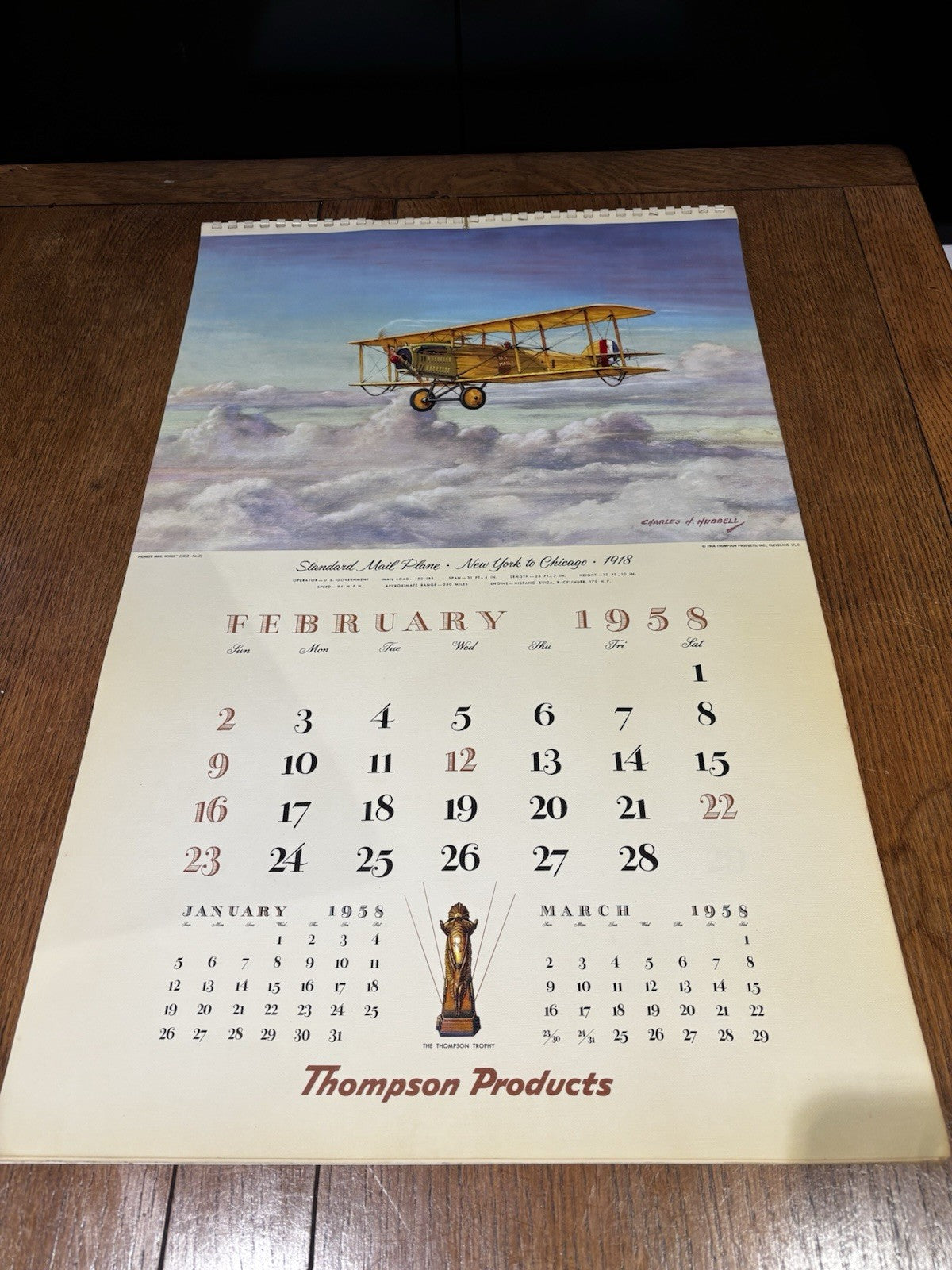 1958 Large Thomson Products Inc Pioneer Mail Wings 66 X 42 Cms