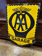 AA Garage Advertising Enamel Sign. Great Look.