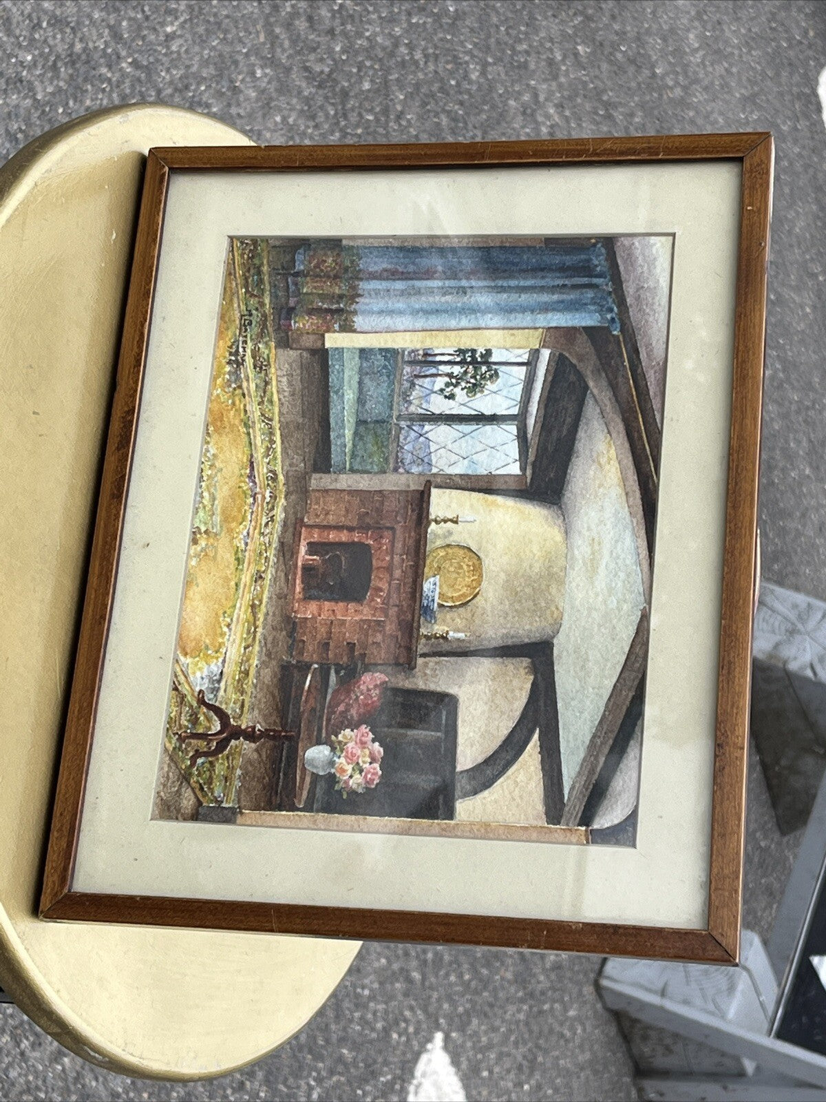 Architectural Watercolour Of A Lounge, Signed, M Bateman  & Dated.