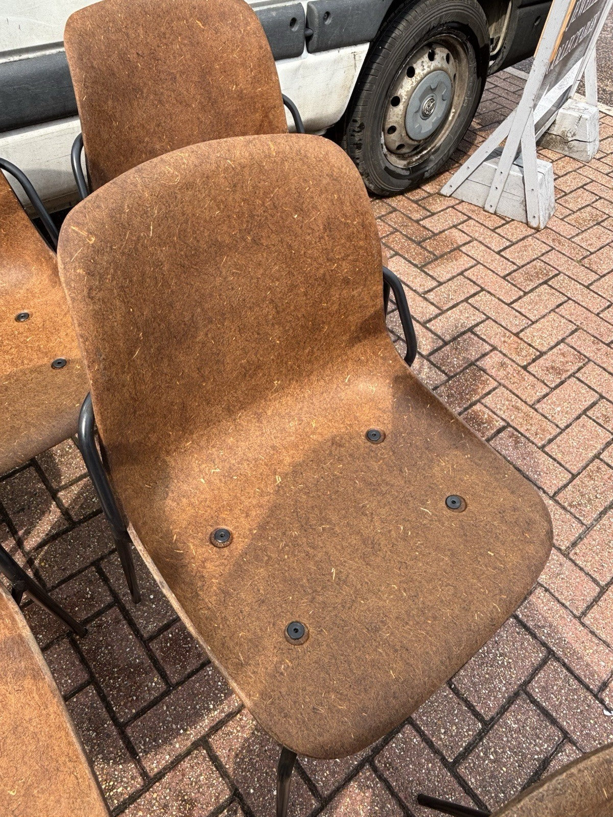 6 Designer Vepa Hemp Chairs. Stacking Chairs.