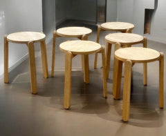 6 Oak Skagerak Nomad Designer Stacking Stools