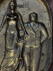 1940-50's Naughty, Risque Double Sided Brass Ashtray