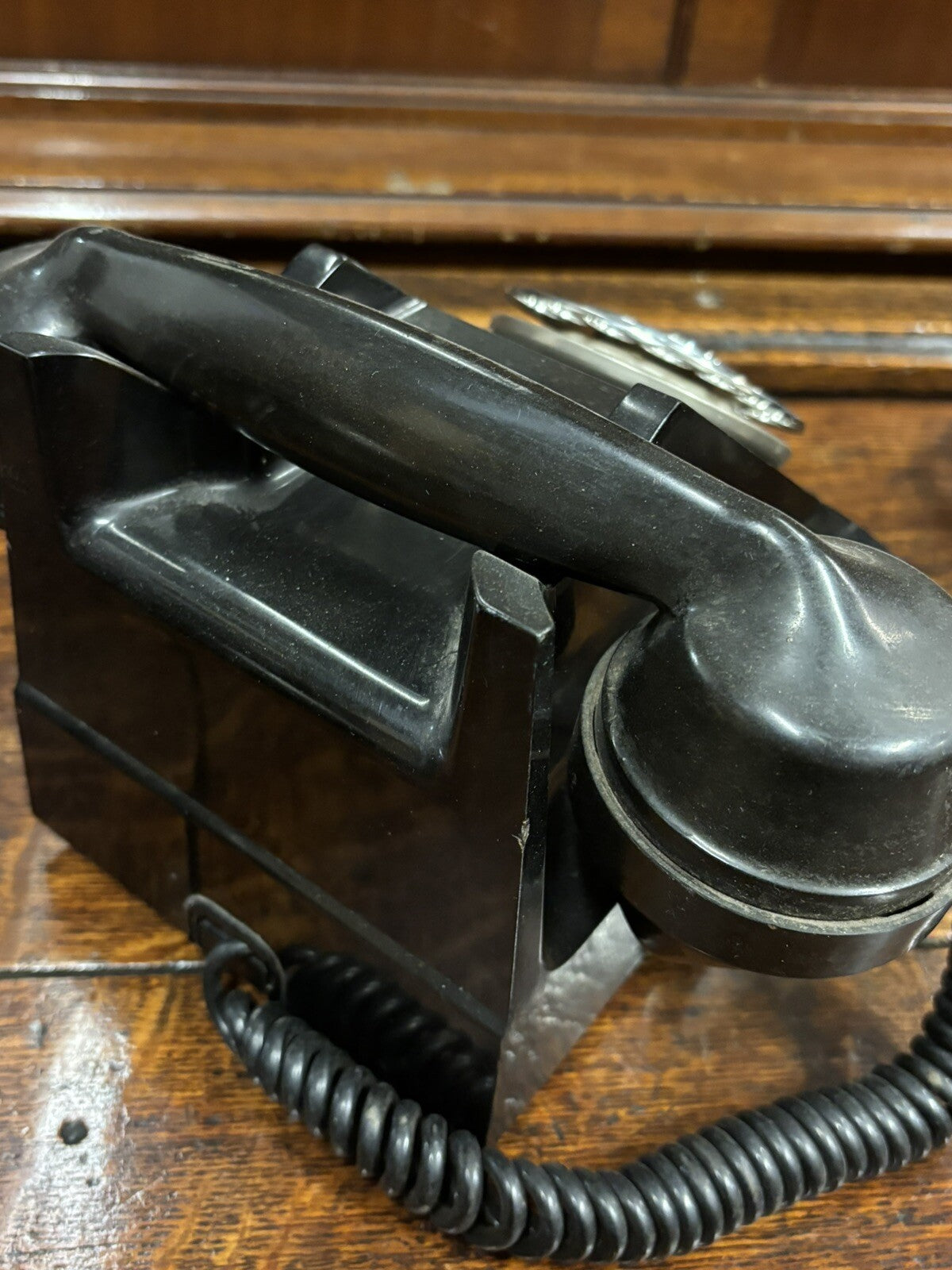3 Bakelite 1950's Telephone In Black.
