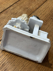 Antique Porcelain Match Holder And Striker