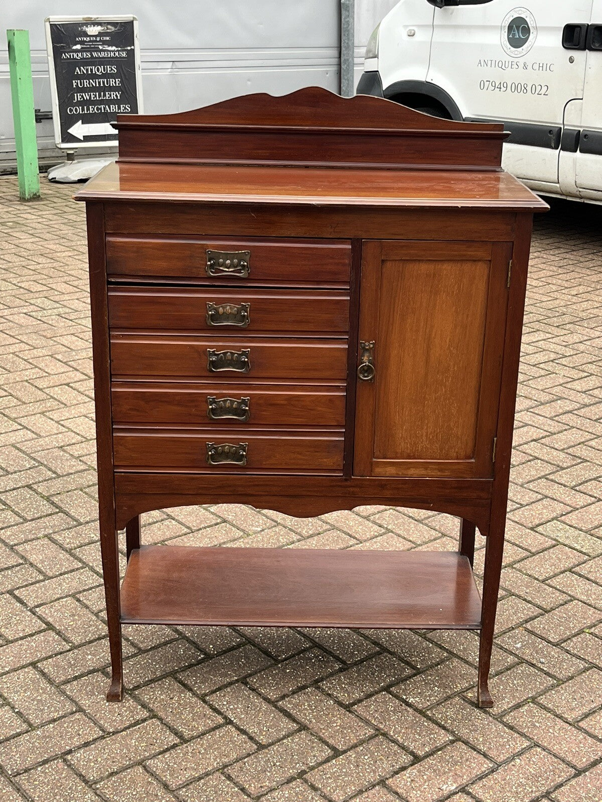 Arts & Crafts Filing Cabinet. Collectors Cabinet. With Drawers & Cupboard.