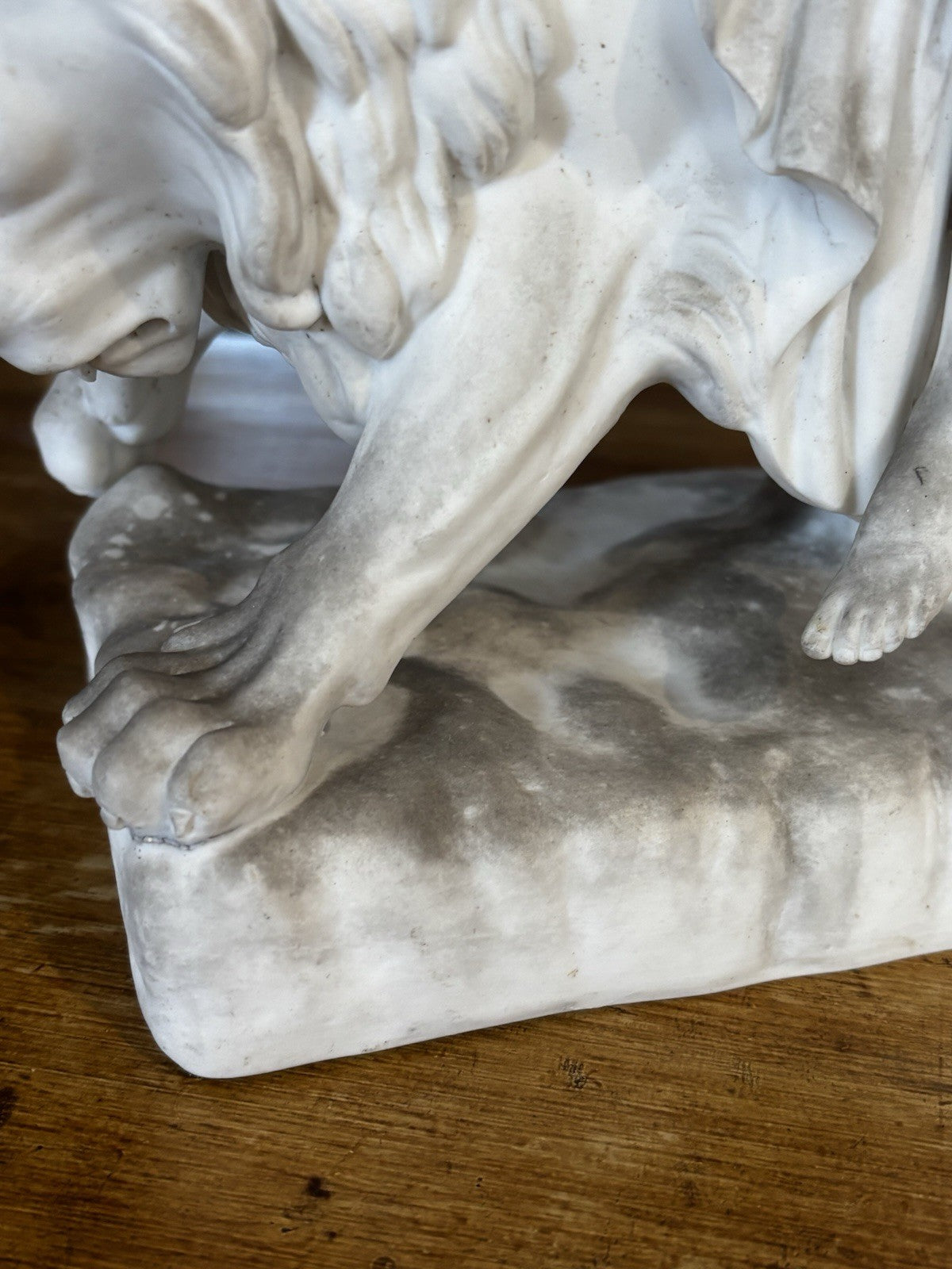 19th-century Parian porcelain figure titled "Una and the Lion Stamped John Bell