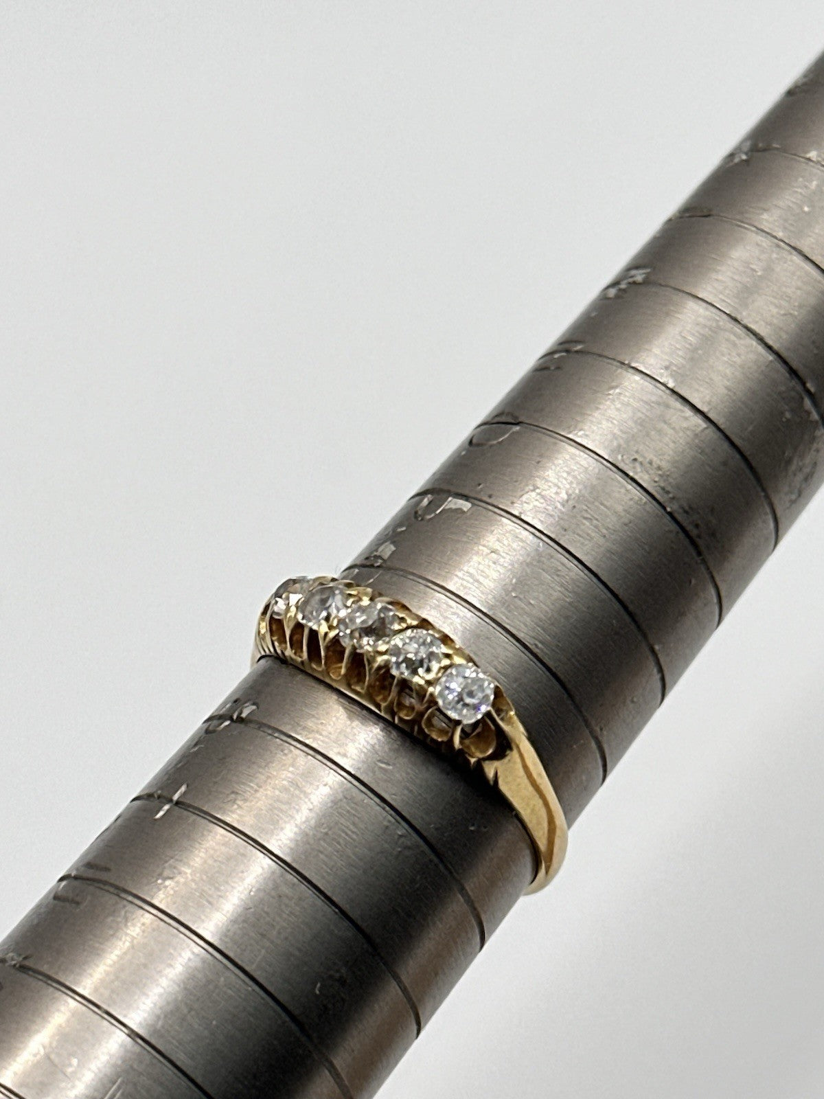 Antique 18ct Gold 5 Old Cut Diamond Ring