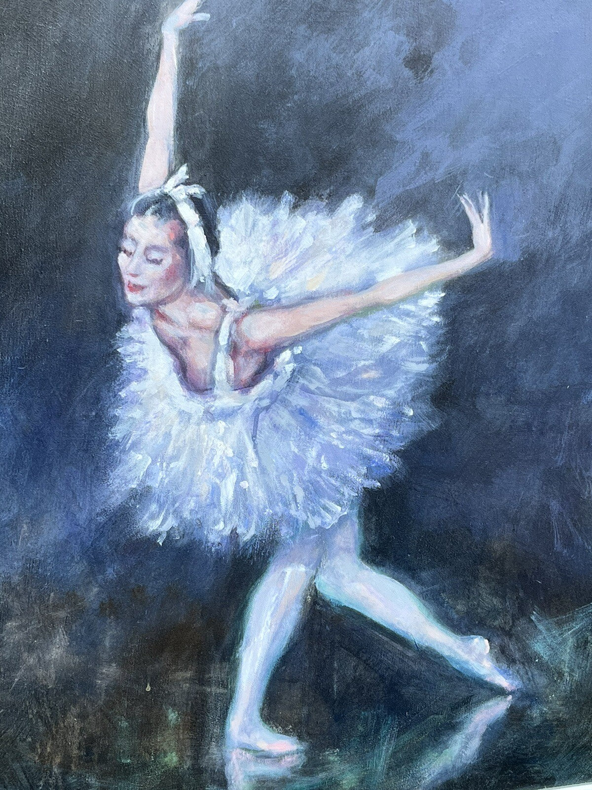Ballerina. Dancer. Large  Oil On Canvas Signed Morris.