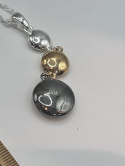 18ct Gold & Rhodium Plated Drop Necklace Earring Set Made With Swarovski Crystal